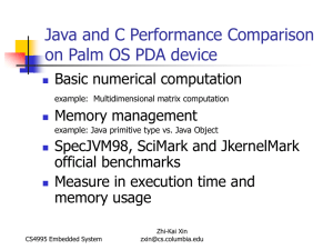 Java and C Performance Comparison on Palm OS PDA device