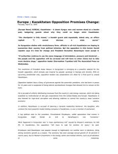 Europe ; Kazakhstan Opposition Promises Change: Home News