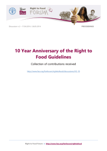 10 Year Anniversary of the Right to Food Guidelines