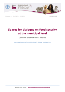 Spaces for dialogue on food security at the municipal level