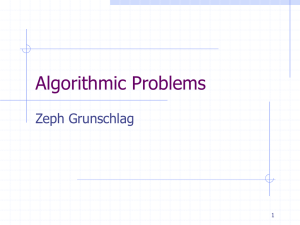 Algorithmic Problems Zeph Grunschlag 1
