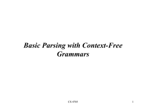 Basic Parsing with Context-Free Grammars CS 4705 1