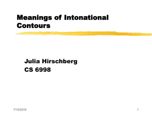 Meanings of Intonational Contours Julia Hirschberg CS 6998
