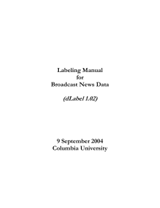 (dLabel 1.02) Labeling Manual for Broadcast News Data