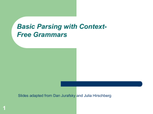 Basic Parsing with Context- Free Grammars 1