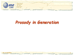 Prosody in Generation 1 JH 7/15/2016