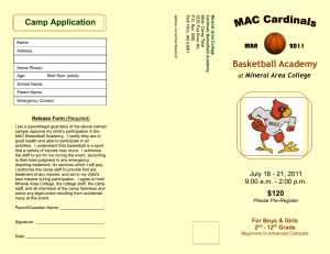 Basketball Academy Camp Application Mineral Area College