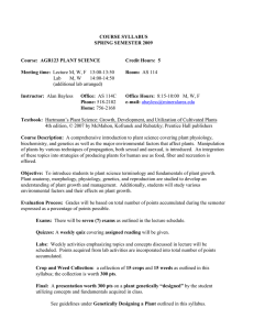 Lab       M, W  ... (additional lab arranged) COURSE SYLLABUS