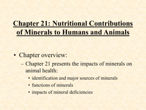 Chapter 21: Nutritional Contributions of Minerals to Humans and Animals