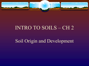 INTRO TO SOILS – CH 2 Soil Origin and Development