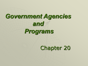 Government Agencies and Programs Chapter 20