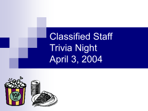 Classified Staff Trivia Night April 3, 2004