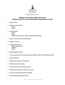 Western Connecticut State University Student Club Pre-Travel Orientation (International Travel)