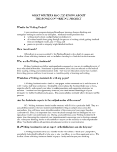 WHAT WRITERS SHOULD KNOW ABOUT THE BOWDOIN WRITING PROJECT