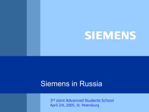 s Siemens in Russia 3 Joint Advanced Students School