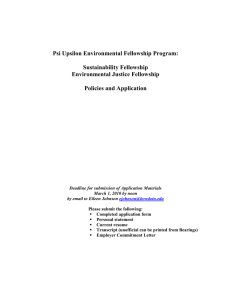 Psi Upsilon Environmental Fellowship Program: Sustainability Fellowship Environmental Justice Fellowship