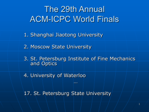 The 29th Annual ACM-ICPC World Finals
