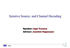 Iterative Source- and Channel Decoding Speaker: Advisor: Inga Trusova
