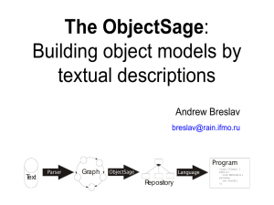 The ObjectSage Building object models by textual descriptions Andrew Breslav