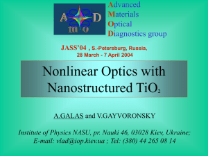 Nonlinear Optics with Nanostructured TiO ² A