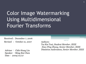 Color Image Watermarking Using Multidimensional Fourier Transforms