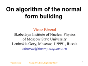 On algorithm of the normal form building