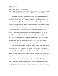 Willy Oppenheim March 17, 2009 Application for General R.H. Dunlap Prize