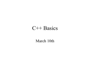 C++ Basics March 10th