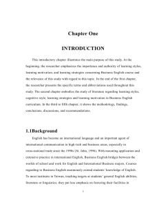 Chapter One INTRODUCTION