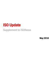 ISO Update Supplement to ISOfocus  May 2016