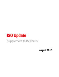ISO Update Supplement to ISOfocus August 2015