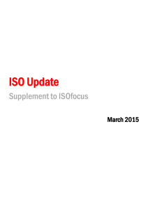ISO Update Supplement to ISOfocus March 2015