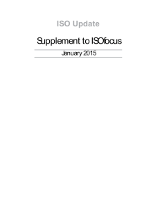 Supplement to ISOfocus ISO Update January 2015