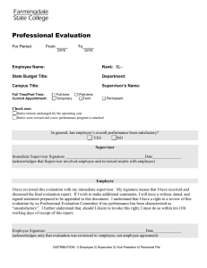 Professional Evaluation  Employee Name: