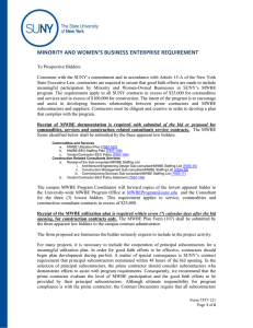 MINORITY AND WOMEN’S BUSINESS ENTERPRISE REQUIREMENT