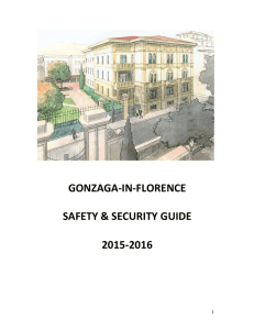 GONZAGA-IN-FLORENCE SAFETY &amp; SECURITY GUIDE 2015-2016