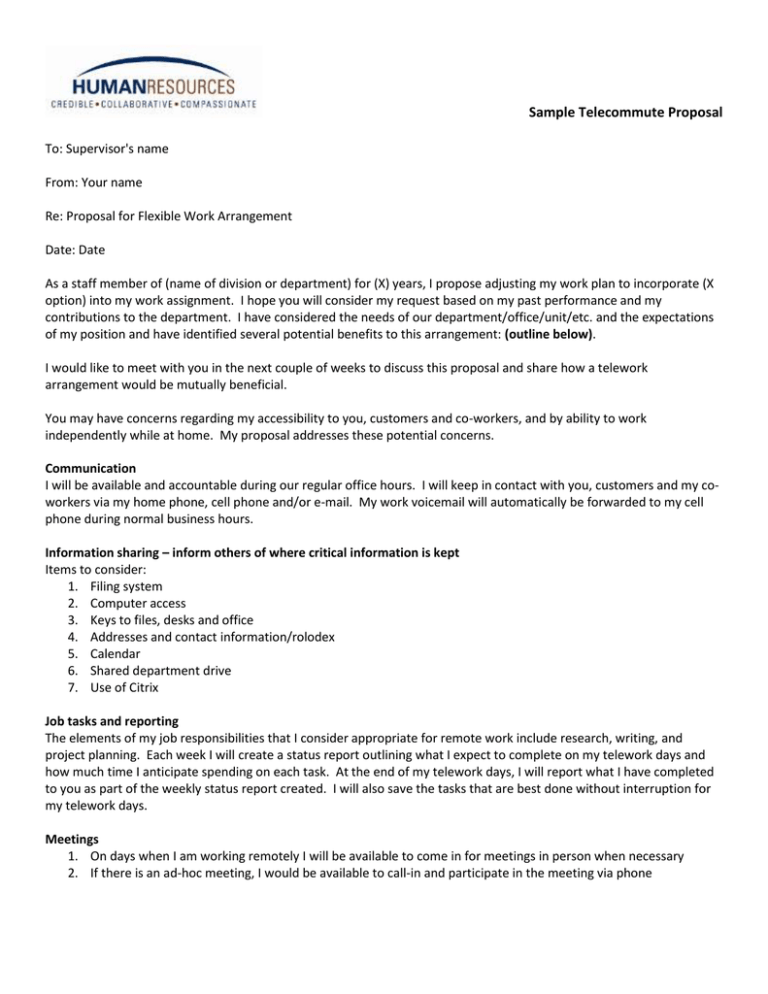 Sample Telecommute Proposal
