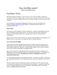 Does the Bible matter? Facilitator Notes What is the Bible? Part 1