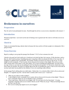 Brokenness in ourselves Preparation