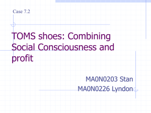 TOMS shoes: Combining Social Consciousness and profit MA0N0203 Stan