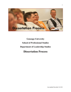 Dissertation Process Gonzaga University School of Professional Studies