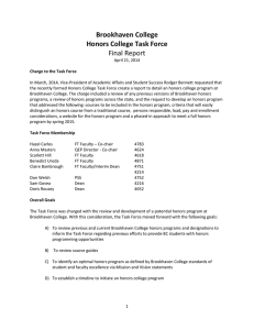 Brookhaven College Honors College Task Force Final Report