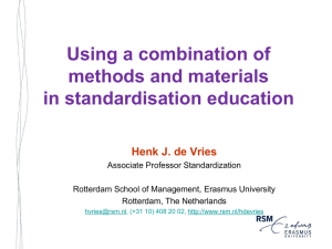 Using a combination of methods and materials in standardisation education