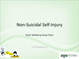 Non-Suicidal Self-Injury Youth Wellbeing Study Team © Youth Wellbeing Study