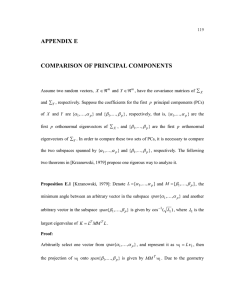 APPENDIX E COMPARISON OF PRINCIPAL COMPONENTS