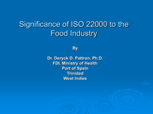 Significance of ISO 22000 to the Food Industry By