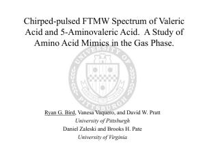 Chirped-pulsed FTMW Spectrum of Valeric