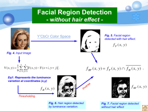 Facial Region Detection ithout hair effect - Y’CbCr Color Space 1