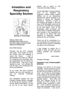 Inhalation and Respiratory