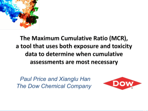 The Maximum Cumulative Ratio (MCR), data to determine when cumulative
